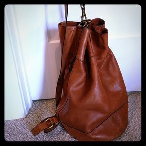 Brooks brothers tan leather satchel